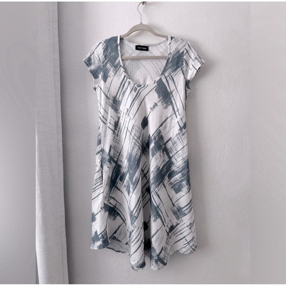 Eva Tralala Lagenlook 100% linen short length Dress with pockets Size Small - Picture 1 of 9